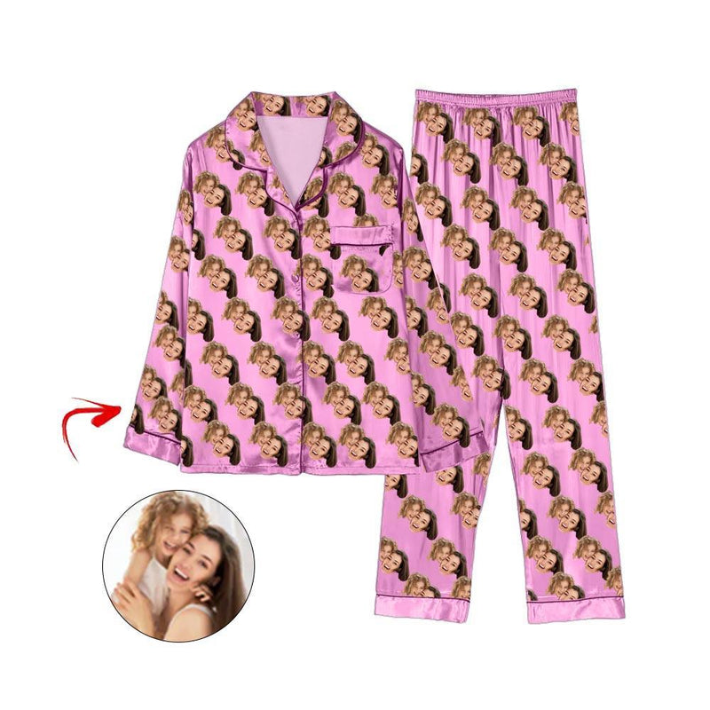 Custom Photo Satin Pajamas Happy Mother's Day Champagne