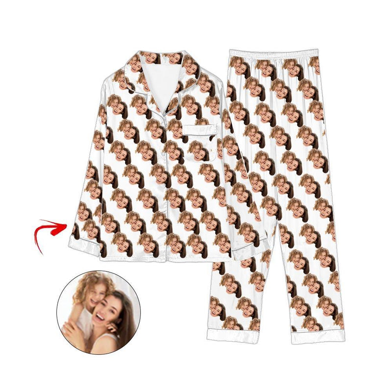 Custom Photo Satin Pajamas Happy Mother's Day Champagne