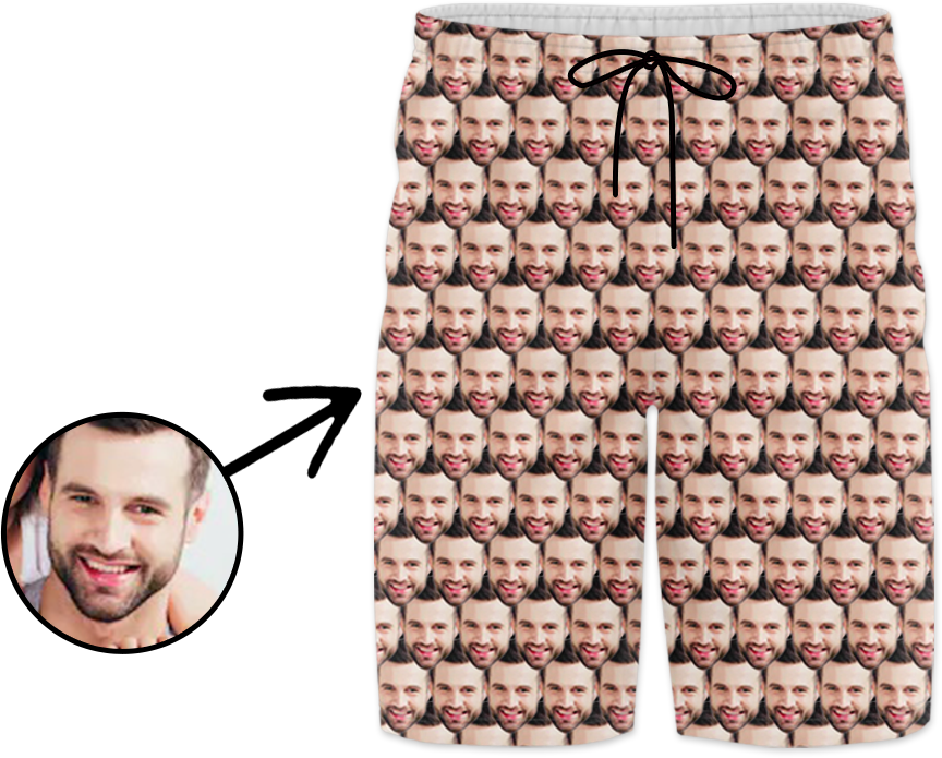 Custom Photo Swim Trunk Mash My Loved One's Face