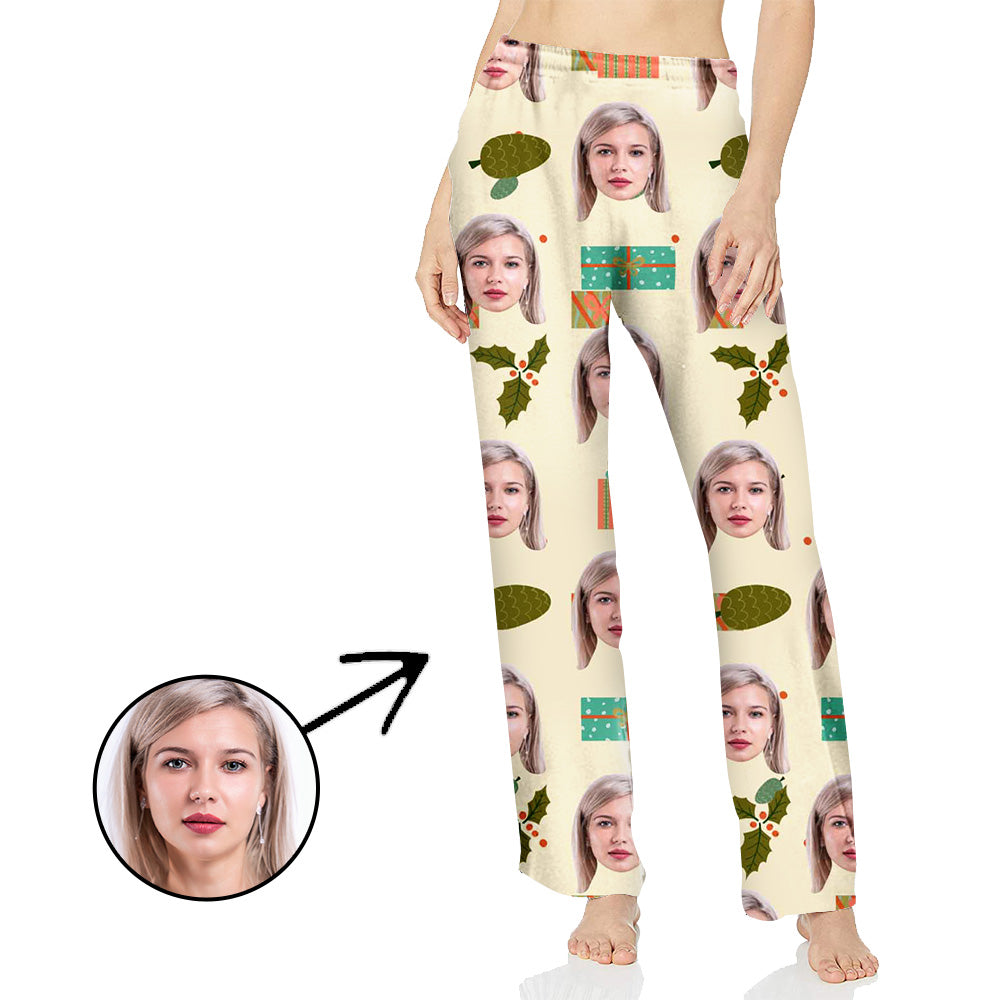 Custom Photo Pajamas Pants For Women Christmas Pendant