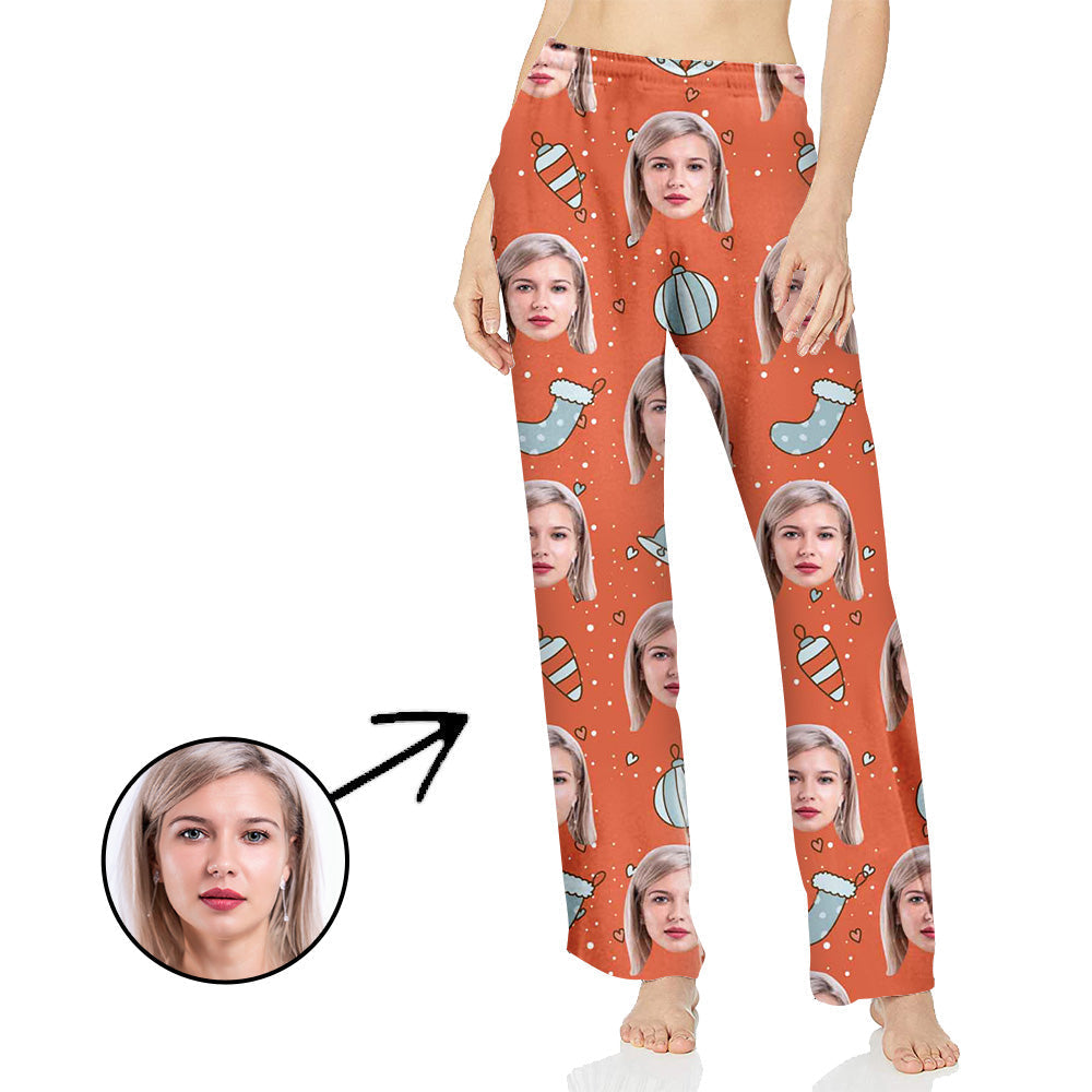 Custom Photo Pajamas Pants For Women Lovely Christmas Printed