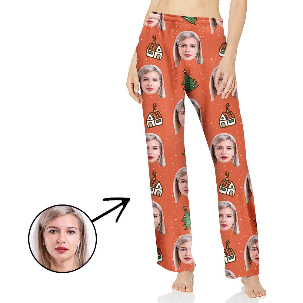 Custom Photo Pajamas Pants For Women Christmas Tree In My House