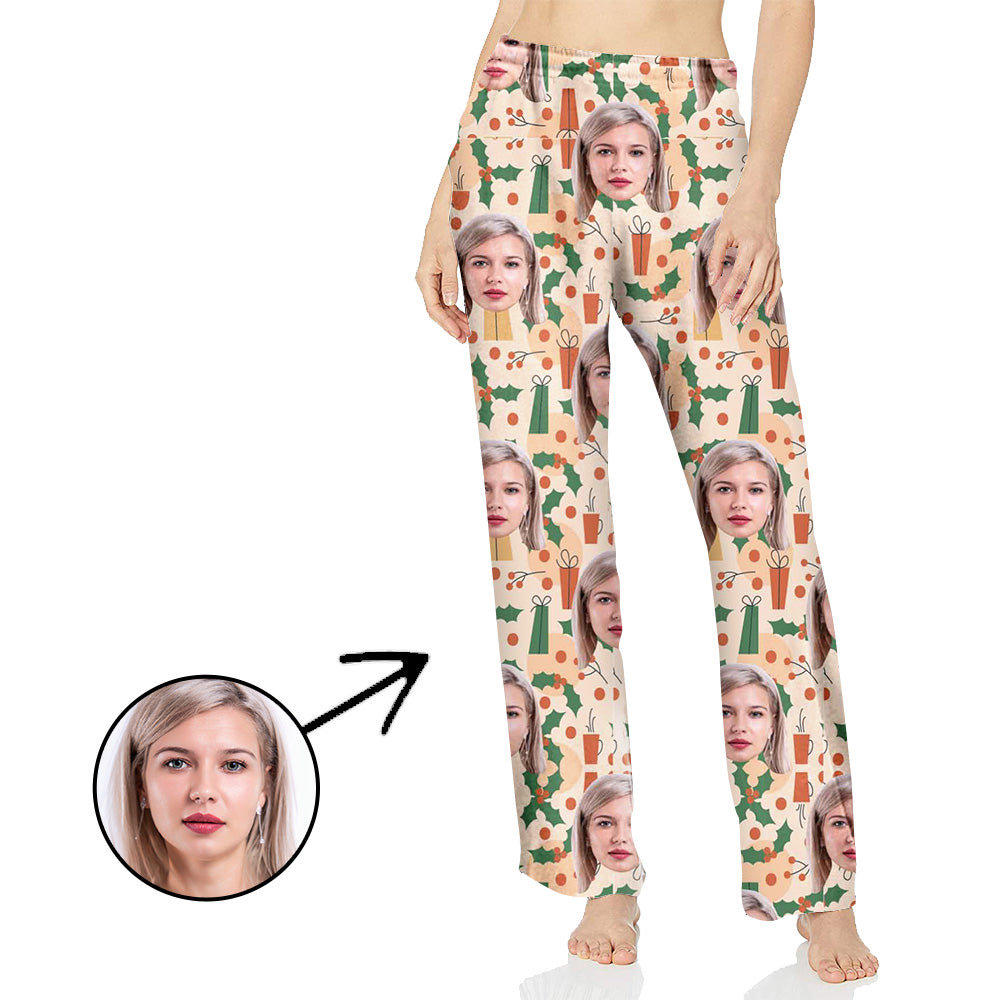 Custom Photo Pajamas Pants For Women Christmas Pandants