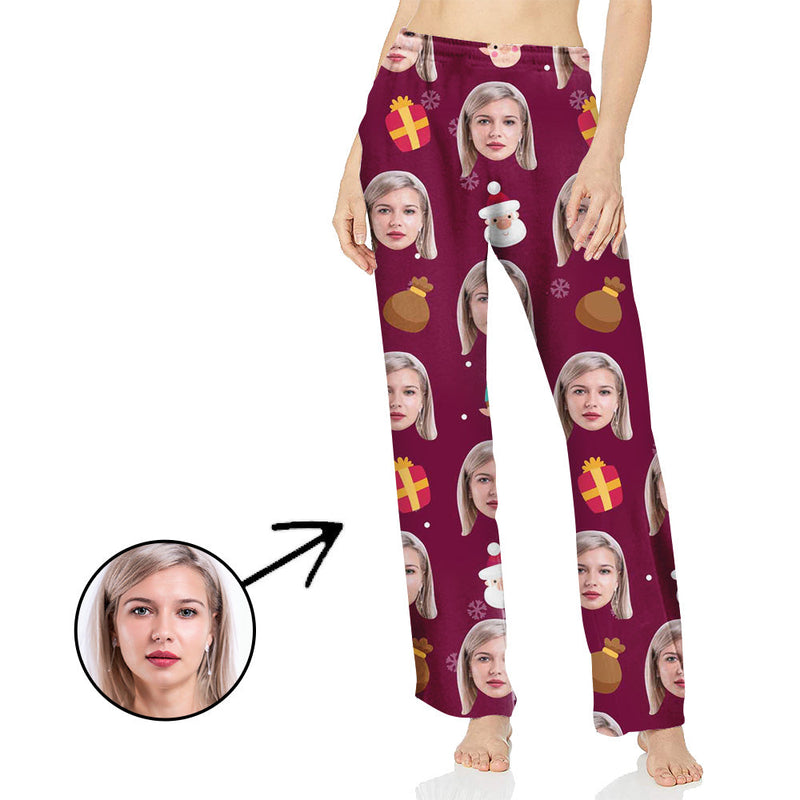 Custom Photo Pajamas Pants For Women Snowman And Gifts