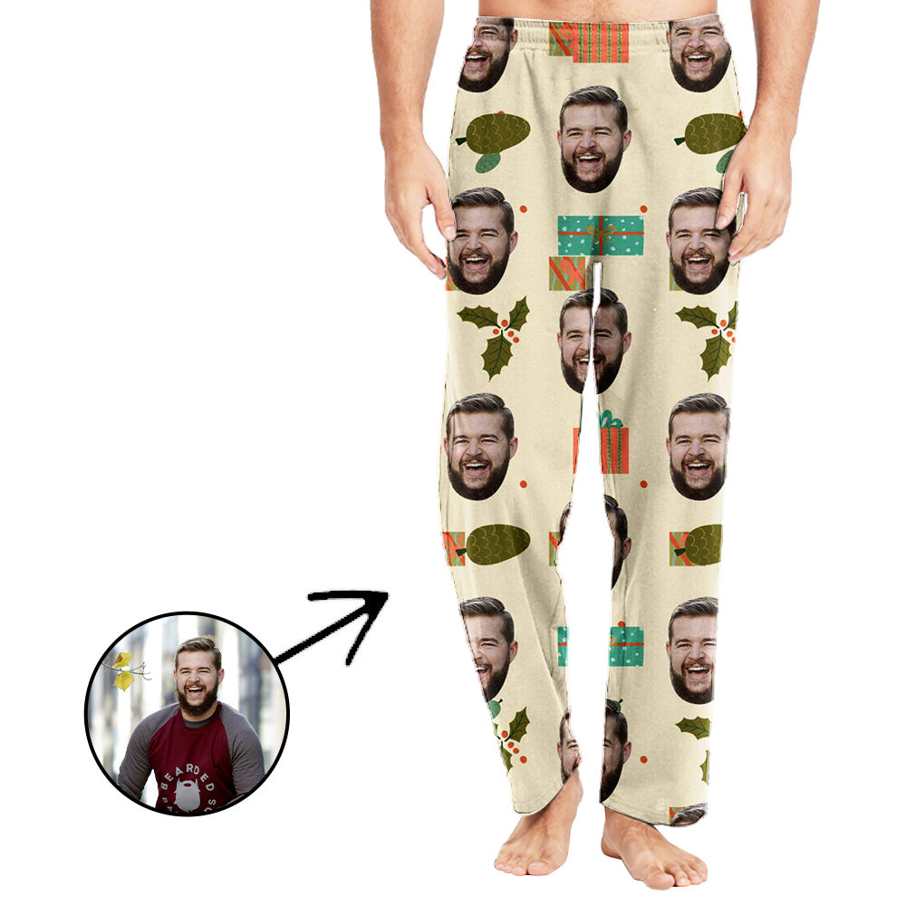 Custom Photo Pajamas Pants For Men Christmas Pendant