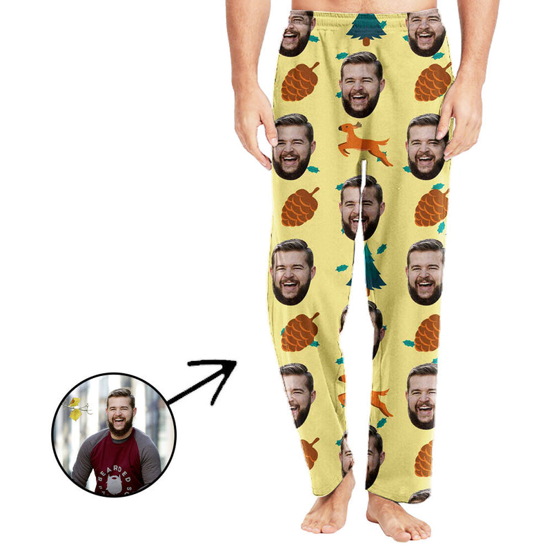 Custom Photo Pajamas Pants For Men Christmas Elk