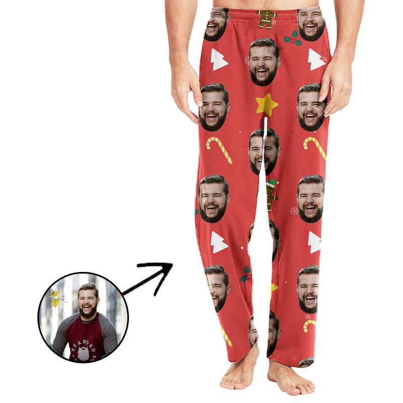 Custom Photo Pajamas Pants For Men Stars And Trees