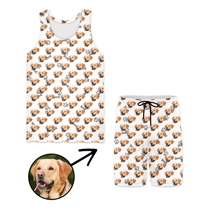 Custom Photo Beach Wear Dog Footprint