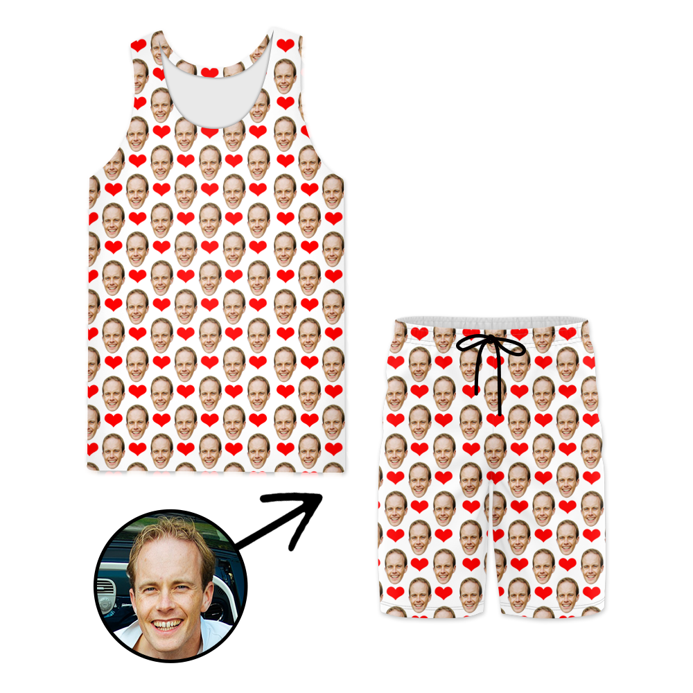 Custom Photo Beach Wear Heart I Love My Dad