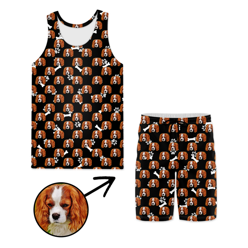 Custom Photo Beach Wear Dog Footprint