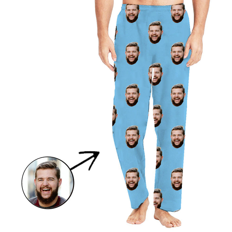 Custom Photo Pajamas Pants For Men I Love My Girlfriend Long Sleeve