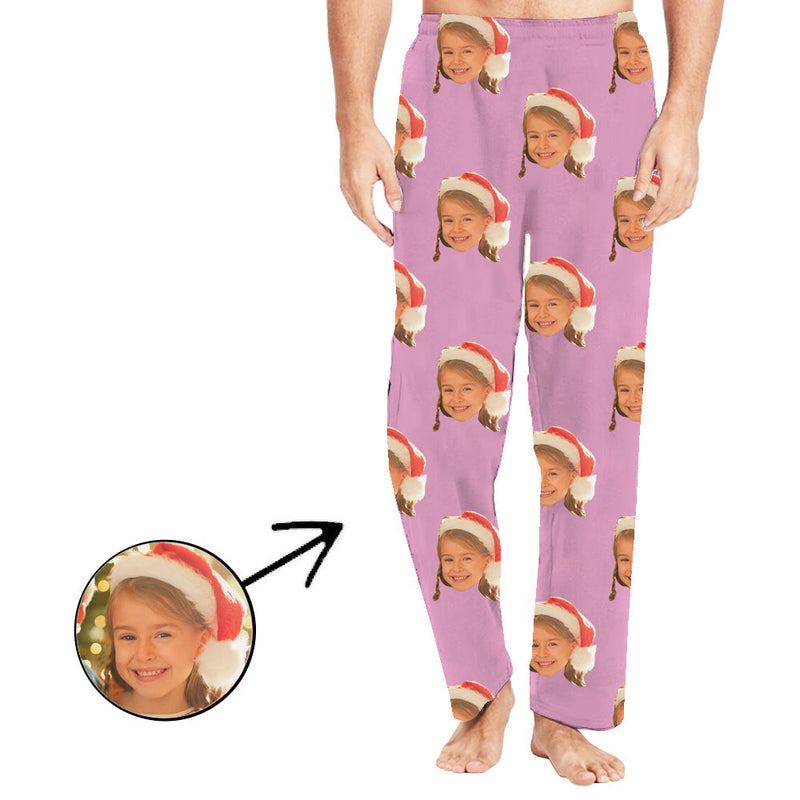 Custom Photo Pajamas Pants For Men My Loved One's Face Long Sleeve Mother's Day Gifts