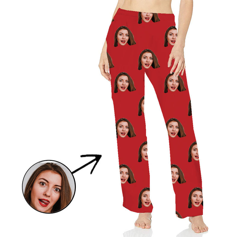 Custom Pajamas Pants For Women My Loved One's Face Long Sleeve